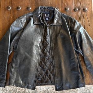 GAP Men's Black Leather Jacket